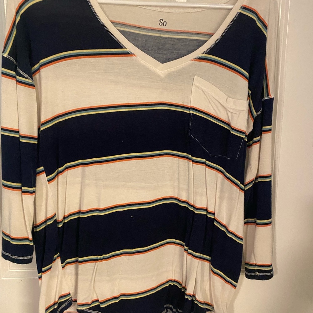 Blue and white stripped shirt